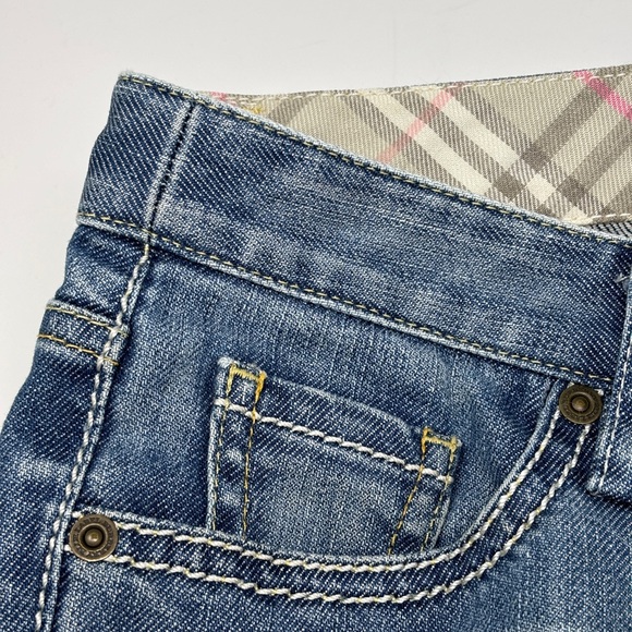 BURBERRY London Blue Label Nova Check Cuffed Capri Jeans - Picture 5 of 6